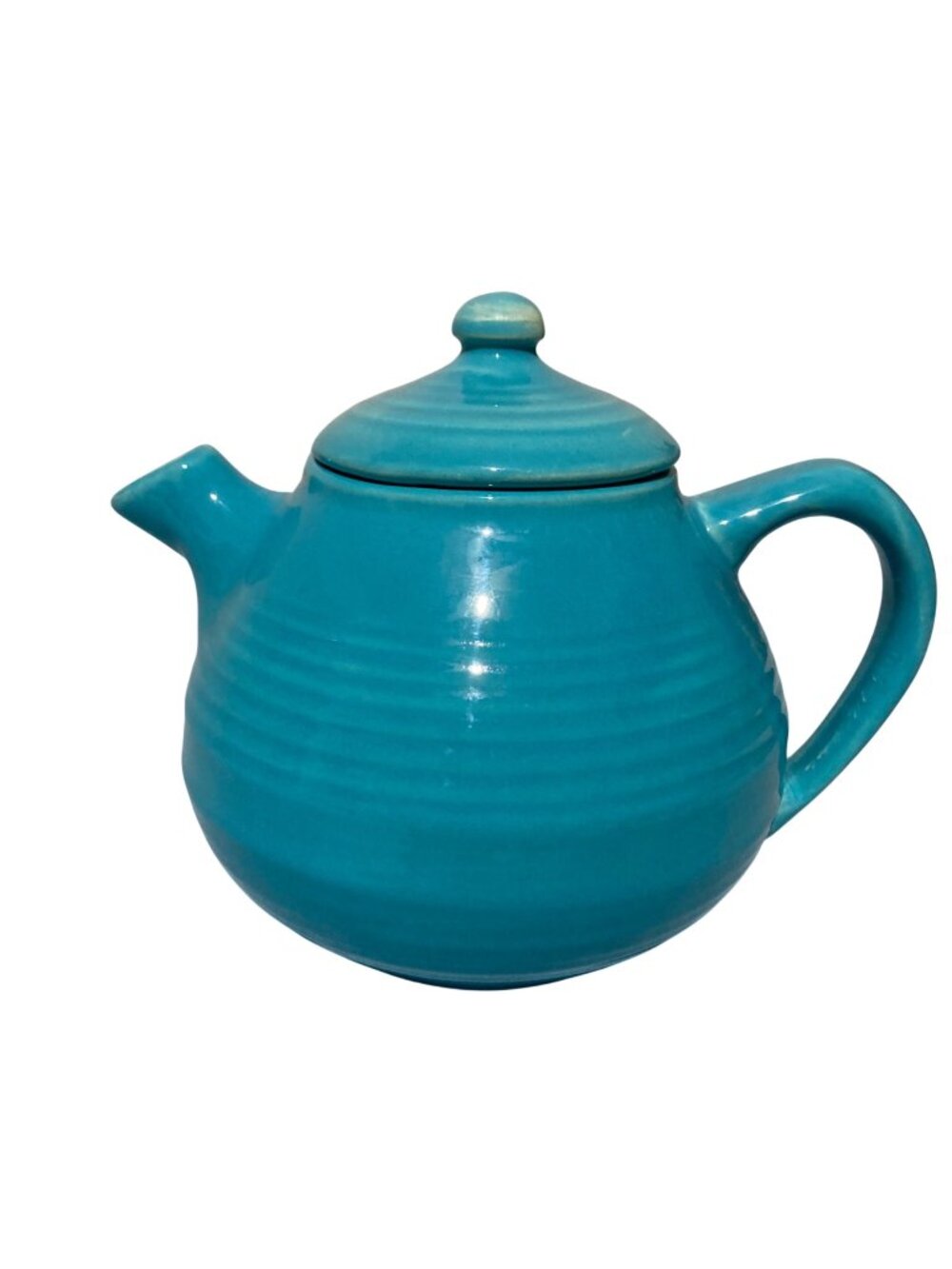 Vintage Bauer Pottery Ringware Turquoise Teapot